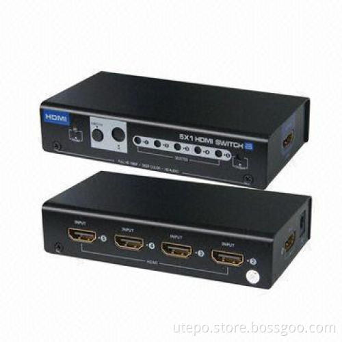 5-channel HDMI switches, support 30/36 bit deep color technology